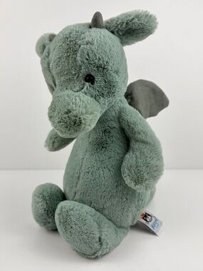 Jellycat Bashful Dragon Plush Green London Stuffed Toy Medium 10 in
